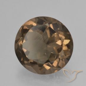 Quartzo Fumê Gingerbread Marrom Natural 4.01ct, Redondo, VVS-VS