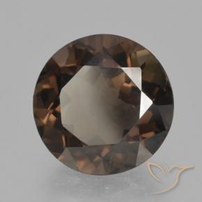 Quartzo Fumê Castanho médio Natural 4.84ct, Redondo, VVS-VS