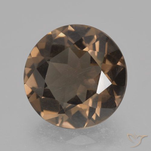 4.67ct Natural Castanho médio-escuro Quartzo Fumê, Redondo, VVS-VS