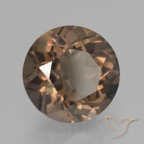 Quartzo Fumê Marrom Quente Natural 4.08ct, Redondo, VVS-VS
