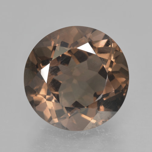 Quartzo fumê marrom natural 4,43ct, corte redondo, VVS-VS