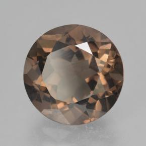 Quartzo fumê marrom natural 4,43ct, corte redondo, VVS-VS