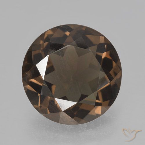 4.43ct Natural Hickory Brown Quartzo Fumê, Redondo, VVS-VS