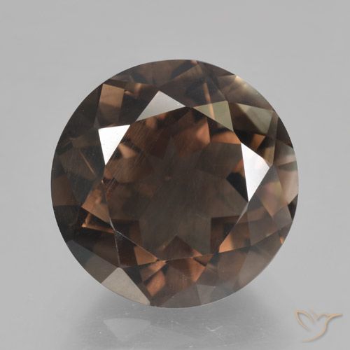 5.09ct Natural Hickory Brown Quartzo Fumê, Redondo, VVS-VS