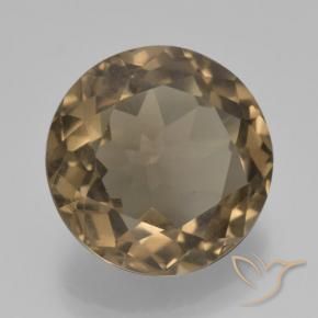 Quartzo Fumê Castanho Médio-Claro Natural 5.22ct, Redondo, VS
