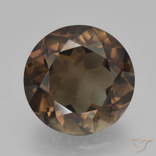 5.09ct Natural Marrom escuro Quartzo Fumê, Redondo, VVS-VS
