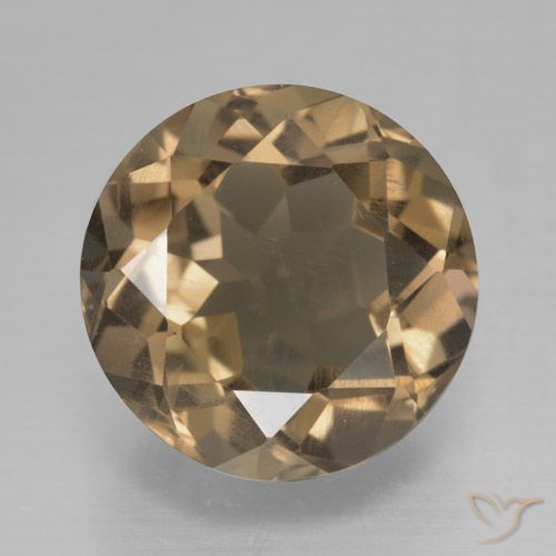 5.08ct Natural Castanho Médio-Claro Quartzo Fumê, Redondo, VS, Photo A