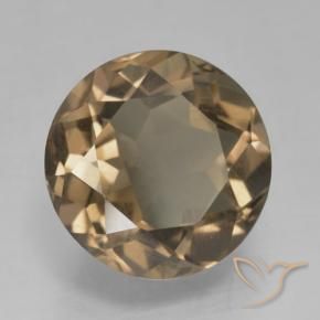 Quartzo Fumê Castanho Médio-Claro Natural 5.08ct, Redondo, VS