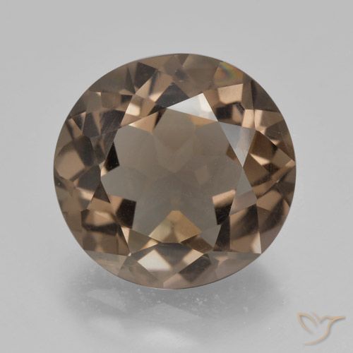5.13ct Natural Hickory Brown Quartzo Fumê, Redondo, VVS-VS