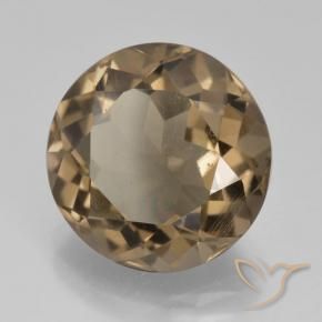 Quartzo Fumê Moca claro Natural 5.85ct, Redondo, VS