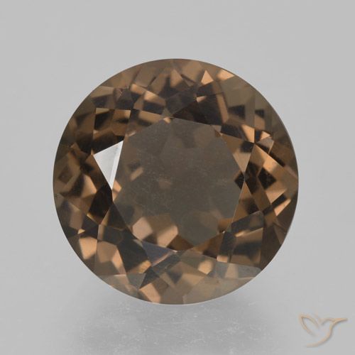 4.20ct Natural Gingerbread Marrom Quartzo Fumê, Redondo, VVS-VS
