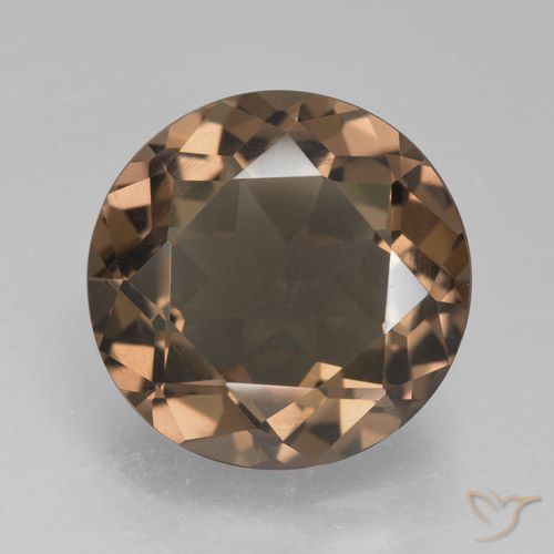 4.95ct Natural Gingerbread Marrom Quartzo Fumê, Redondo, VVS-VS