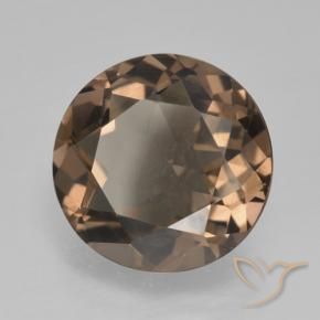 Quartzo Fumê Gingerbread Marrom Natural 4.95ct, Redondo, VVS-VS