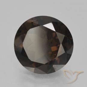 Quartzo Fumê Marrom Chocolate Profundo Natural 4.79ct, Redondo, VVS-VS