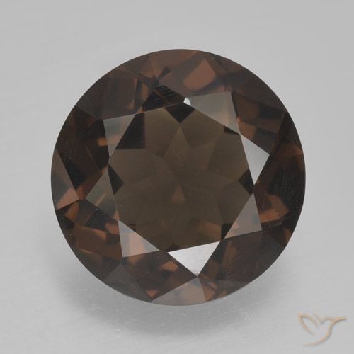 4.76ct Natural Hickory Brown Quartzo Fumê, Redondo, VVS-VS