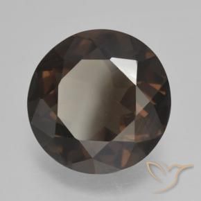 Quartzo Fumê Hickory Brown Natural 4.76ct, Redondo, VVS-VS