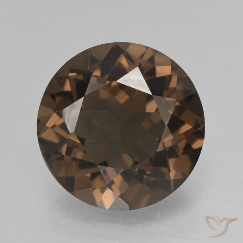4.32ct Natural Hickory Brown Quartzo Fumê, Redondo, VVS-VS