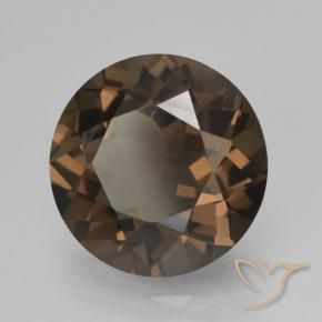 Quartzo Fumê Hickory Brown Natural 4.32ct, Redondo, VVS-VS