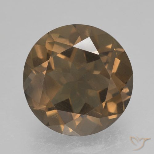 4.87ct Natural Marrom Quente Quartzo Fumê, Redondo, VS