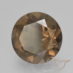 Quartzo Fumê Marrom Quente Natural 4.87ct, Redondo, VS