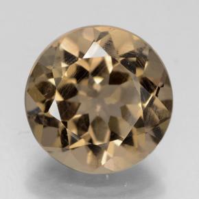 Quartzo fumê marrom natural 4,11ct, corte redondo, VS