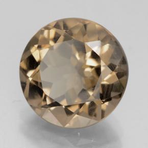 Quartzo fumê marrom natural 4,11ct, corte redondo, VS