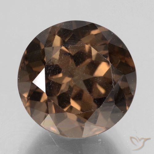 4.61ct Natural Hickory Brown Quartzo Fumê, Redondo, VS
