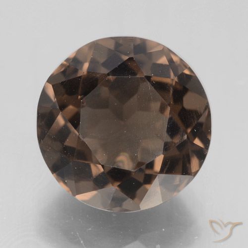 4.32ct Natural Castanho médio-escuro Quartzo Fumê, Redondo, VVS-VS