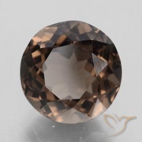 Quartzo Fumê Castanho médio-escuro Natural 4.32ct, Redondo, VVS-VS