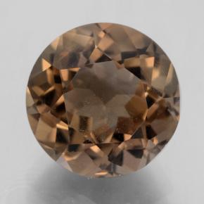 Quartzo fumê marrom natural 4,71ct, corte redondo, VVS-VS