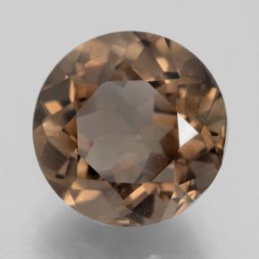 Quartzo fumê marrom natural 4,71ct, corte redondo, VVS-VS