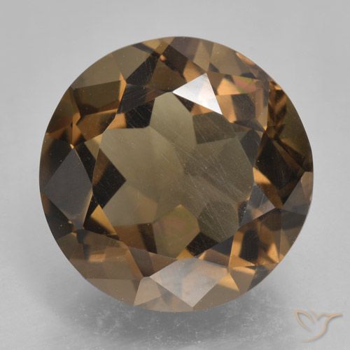 5.84ct Natural Gingerbread Marrom Quartzo Fumê, Redondo, VVS-VS