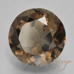 Quartzo Fumê Gingerbread Marrom Natural 5.84ct, Redondo, VVS-VS