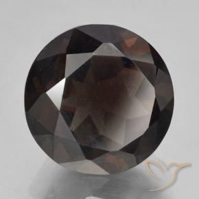 Quartzo Fumê Marrom Chocolate Profundo Natural 5.28ct, Corte Redondo, VVS-VS