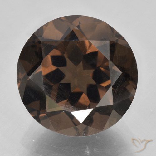 5.56ct Natural Marrom avermelhado Quartzo Fumê, Redondo, VVS-VS