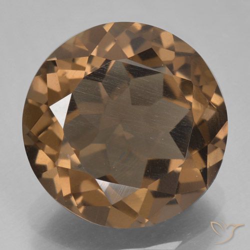 5.90ct Natural Castanho médio Quartzo Fumê, Redondo, VVS-VS