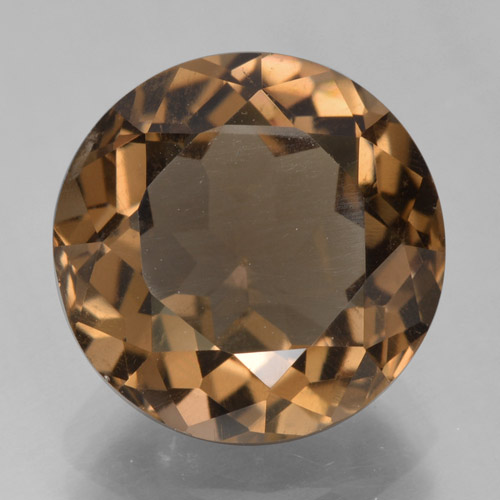 Quartzo fumê marrom natural 5,55ct, corte redondo, VVS-VS