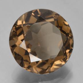 Quartzo fumê marrom natural 5,55ct, corte redondo, VVS-VS