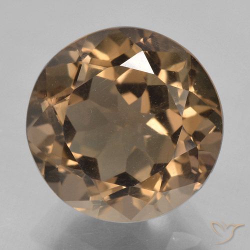 5.73ct Natural Castanho médio-escuro Quartzo Fumê, Redondo, VVS-VS