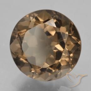 Quartzo Fumê Castanho médio-escuro Natural 5.73ct, Redondo, VVS-VS