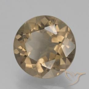 Quartzo Fumê Moca claro Natural 4.52ct, Redondo, VS