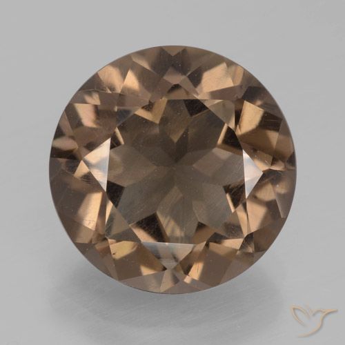 4.90ct Natural Hickory Brown Quartzo Fumê, Redondo, VS