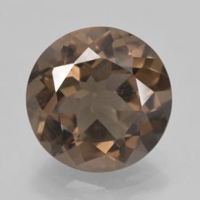 Quartzo fumê marrom natural 3,44ct, corte redondo, VVS-VS