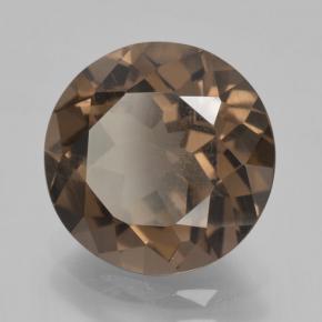 Quartzo fumê marrom natural 3,44ct, corte redondo, VVS-VS