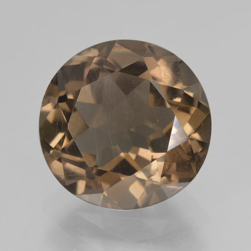 Quartzo fumê marrom natural 3,75ct, corte redondo, VS
