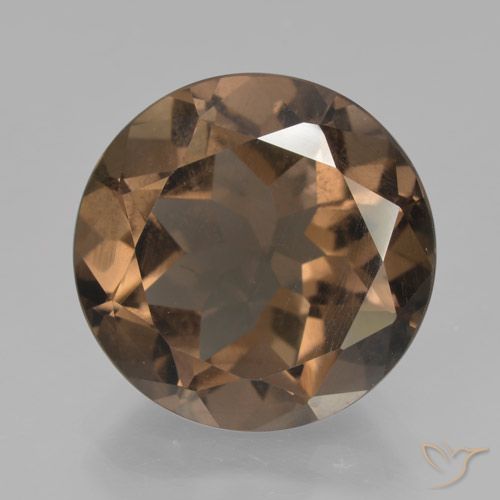 9.61ct Natural Chocolate marrom Quartzo Fumê, Redondo, VS