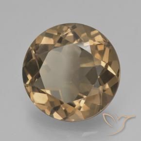 Quartzo Fumê Castanho Médio-Claro Natural 6.45ct, Redondo, VVS-VS