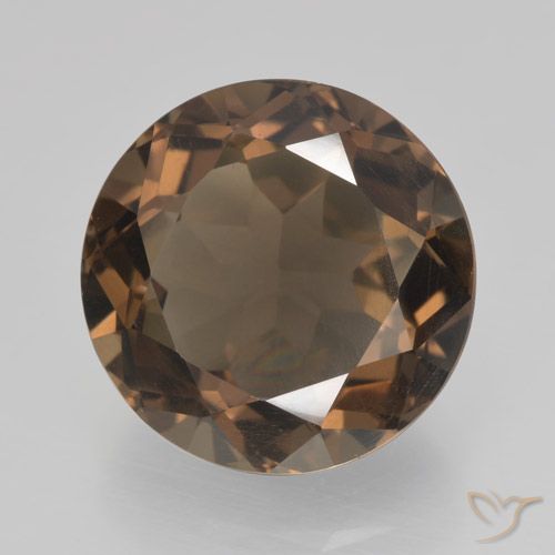 6.01ct Natural Marrom Quente Quartzo Fumê, Redondo, VVS-VS