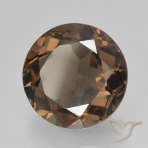 Quartzo Fumê Marrom Quente Natural 6.01ct, Redondo, VVS-VS