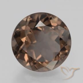 Quartzo Fumê Marrom Quente Natural 4.18ct, Redondo, VS